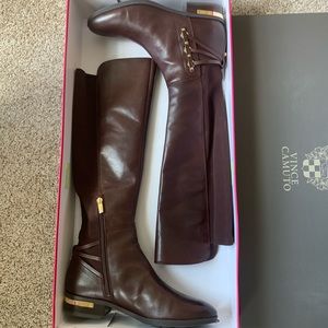 Brown Knee High Leather Boots